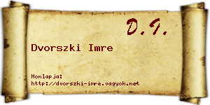 Dvorszki Imre névjegykártya