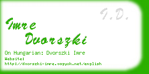 imre dvorszki business card